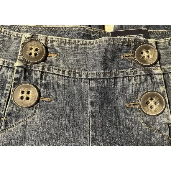 NWT Tommy Hilfiger Double Button Wide Leg Denim Capri Pants Size 10 - Picture 5 of 11